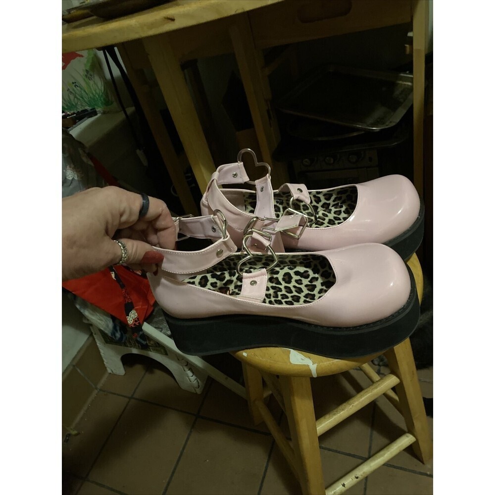 Punk Platform 90s Grunge Mary Janes Flats Sprite Demonia Size 11! - Picture 5 of 6
